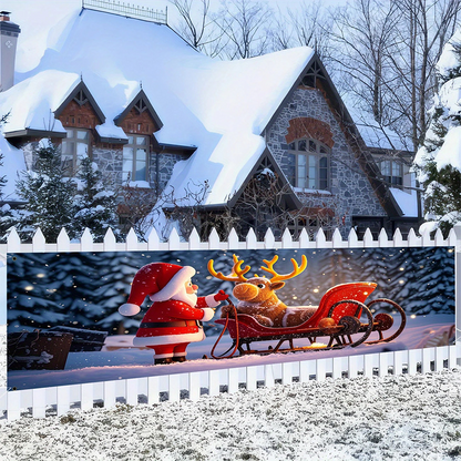 ⏳ Festive Sale! ⏰ 🎅 Outdoor Christmas Hanging Banner – Fade-Resistant Santa Design, Hang Festive Cheer on Doors, Walls & Gardens 🎄⭐