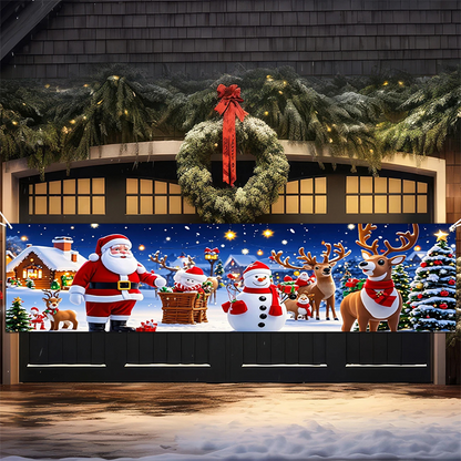 ⏳ Festive Sale! ⏰ 🎅 Outdoor Christmas Hanging Banner – Fade-Resistant Santa Design, Hang Festive Cheer on Doors, Walls & Gardens 🎄⭐