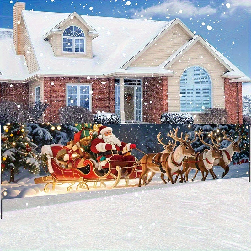 ⏳ Festive Sale! ⏰ 🎅 Outdoor Christmas Hanging Banner – Fade-Resistant Santa Design, Hang Festive Cheer on Doors, Walls & Gardens 🎄⭐