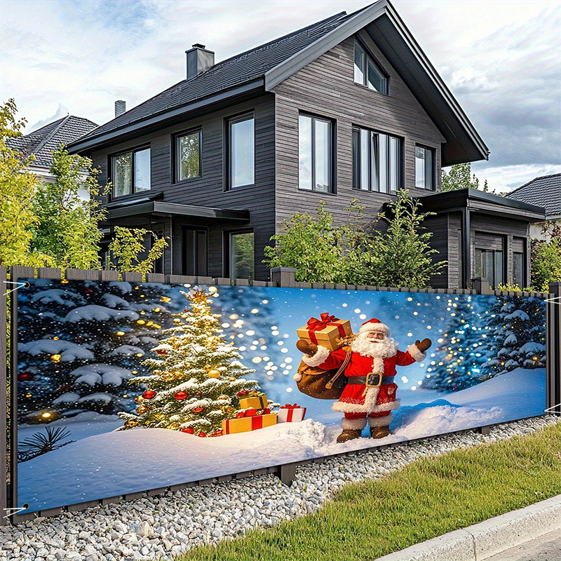 ⏳ Festive Sale! ⏰ 🎅 Outdoor Christmas Hanging Banner – Fade-Resistant Santa Design, Hang Festive Cheer on Doors, Walls & Gardens 🎄⭐