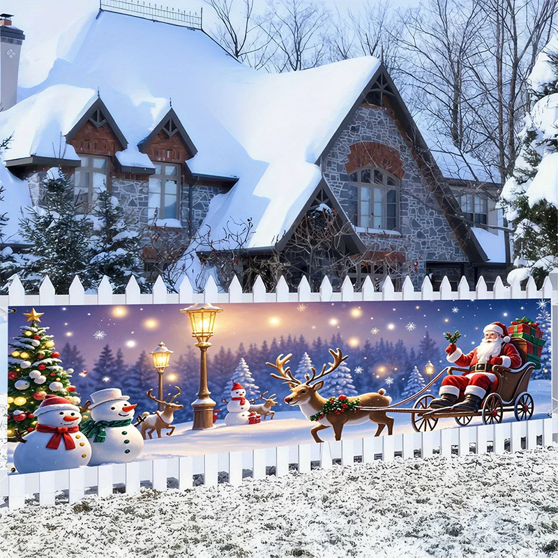 ⏳ Festive Sale! ⏰ 🎅 Outdoor Christmas Hanging Banner – Fade-Resistant Santa Design, Hang Festive Cheer on Doors, Walls & Gardens 🎄⭐