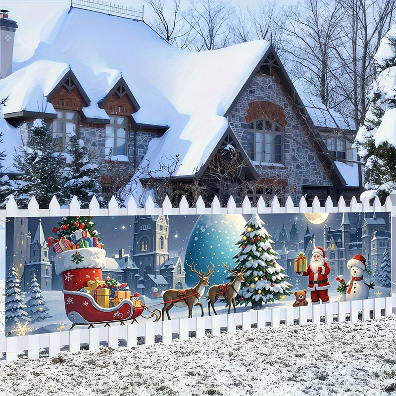 ⏳ Festive Sale! ⏰ 🎅 Outdoor Christmas Hanging Banner – Fade-Resistant Santa Design, Hang Festive Cheer on Doors, Walls & Gardens 🎄⭐