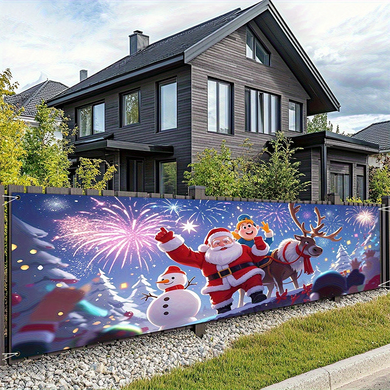 ⏳ Festive Sale! ⏰ 🎅 Outdoor Christmas Hanging Banner – Fade-Resistant Santa Design, Hang Festive Cheer on Doors, Walls & Gardens 🎄⭐
