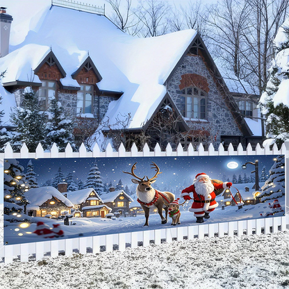 ⏳ Festive Sale! ⏰ 🎅 Outdoor Christmas Hanging Banner – Fade-Resistant Santa Design, Hang Festive Cheer on Doors, Walls & Gardens 🎄⭐