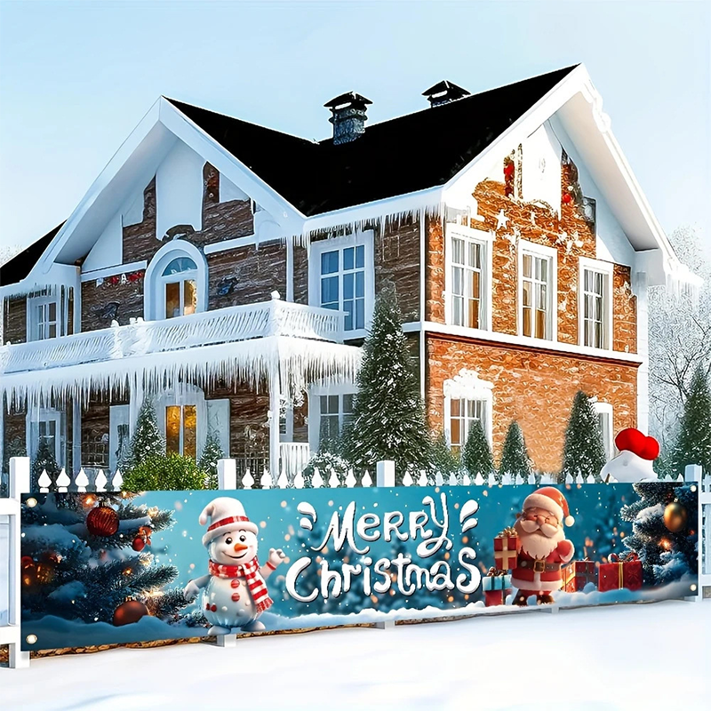 ⏳ Festive Sale! ⏰ 🎅 Outdoor Christmas Hanging Banner – Fade-Resistant Santa Design, Hang Festive Cheer on Doors, Walls & Gardens 🎄⭐