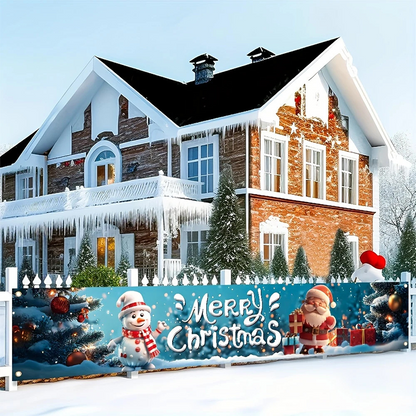⏳ Festive Sale! ⏰ 🎅 Outdoor Christmas Hanging Banner – Fade-Resistant Santa Design, Hang Festive Cheer on Doors, Walls & Gardens 🎄⭐