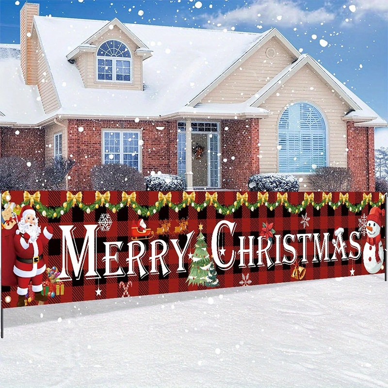 ⏳ Festive Sale! ⏰ 🎅 Outdoor Christmas Hanging Banner – Fade-Resistant Santa Design, Hang Festive Cheer on Doors, Walls & Gardens 🎄⭐