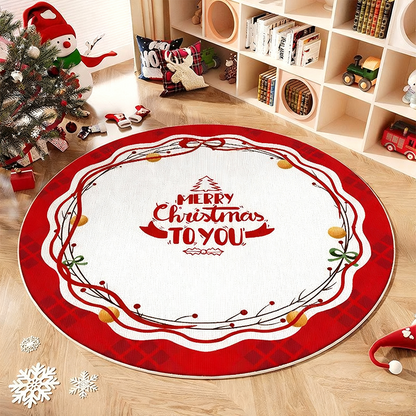 Non-Slip Round Christmas Tree Rug