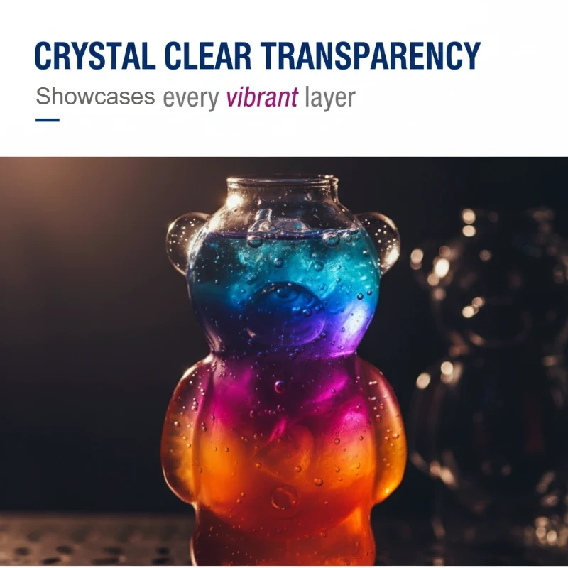 Adorable Clear Bear Glass Cup