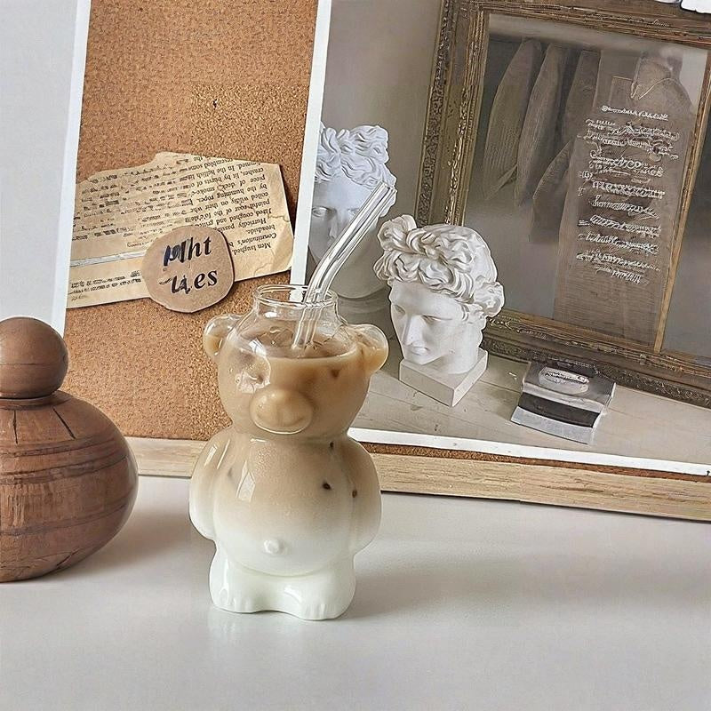 Adorable Clear Bear Glass Cup
