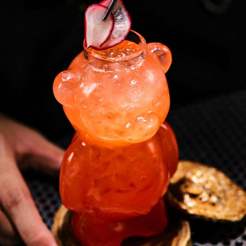 Adorable Clear Bear Glass Cup