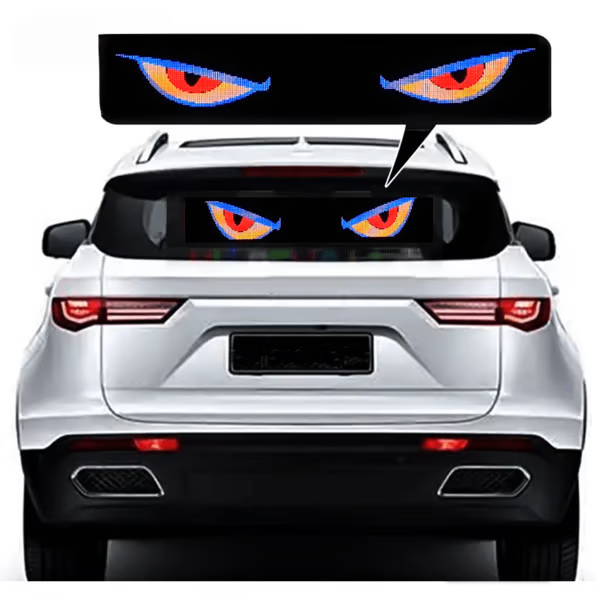 Colorful Eye Lamp LED Soft Screen for Car Windows - App Controlled, Waterproof IP65, USB Powered