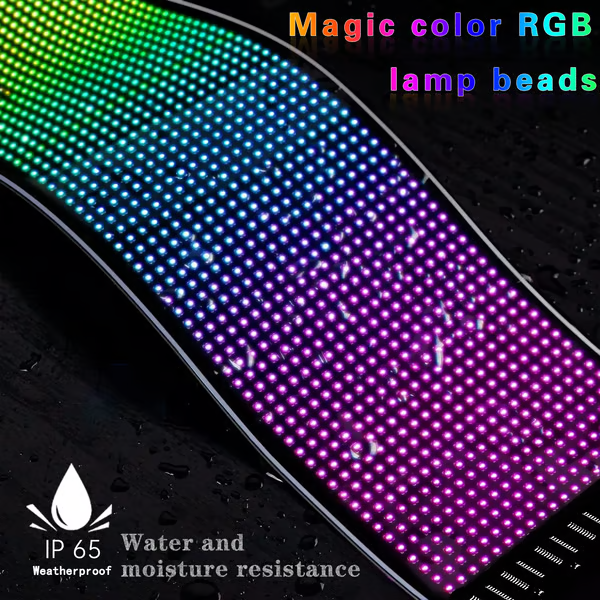 Colorful Eye Lamp LED Soft Screen for Car Windows - App Controlled, Waterproof IP65, USB Powered