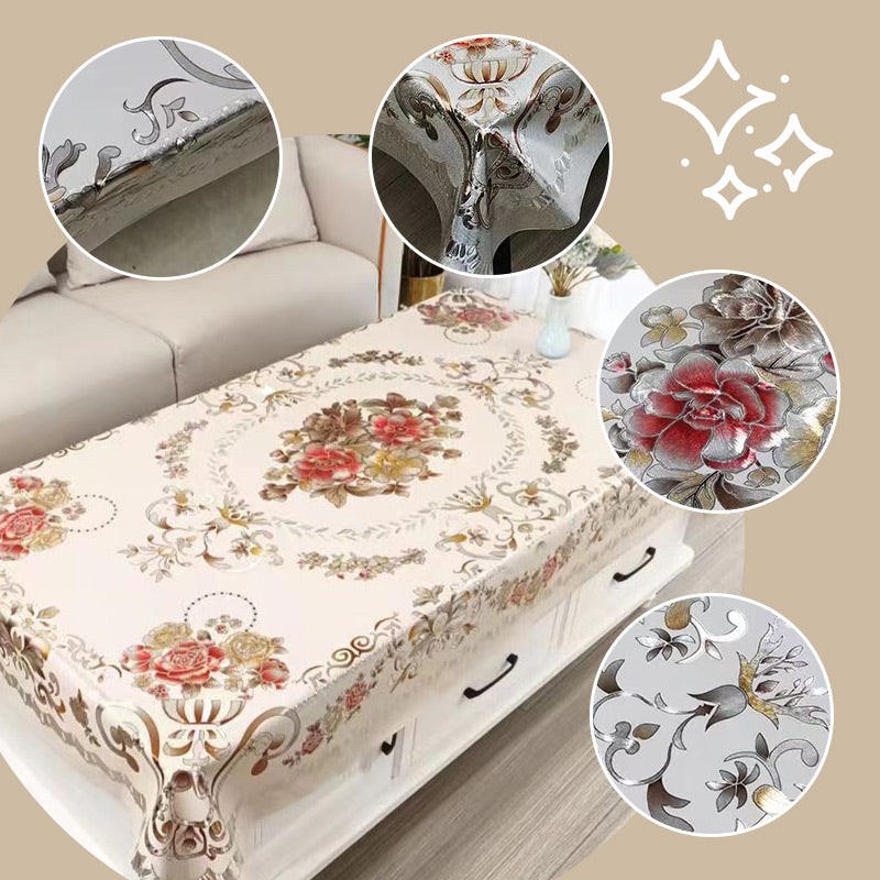 Multifuntional Waterproof Oilproof Floral Tablecloth