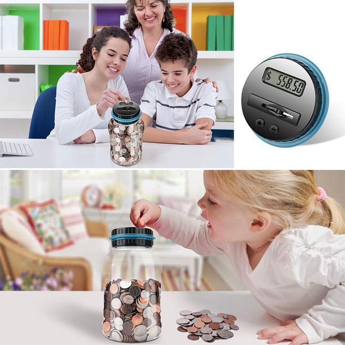 Digital Coin Counting Money Jar | 1.8L, LCD Display, Holds 800–1000 Coins | Dollar / Euro / Pound / AUD