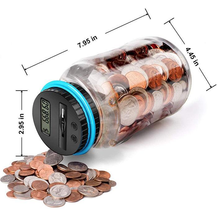 Digital Coin Counting Money Jar | 1.8L, LCD Display, Holds 800–1000 Coins | Dollar / Euro / Pound / AUD