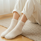 Women's Plush Mink Socks with Bow Embroidery