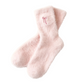 Women's Plush Mink Socks with Bow Embroidery