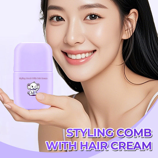 💖BUY 2 GET 1 FREE🔥Styling Comb With Hair Cream🌟Tames Frizz, Adds Shine & Perfect for On-the-Go💇‍♀️