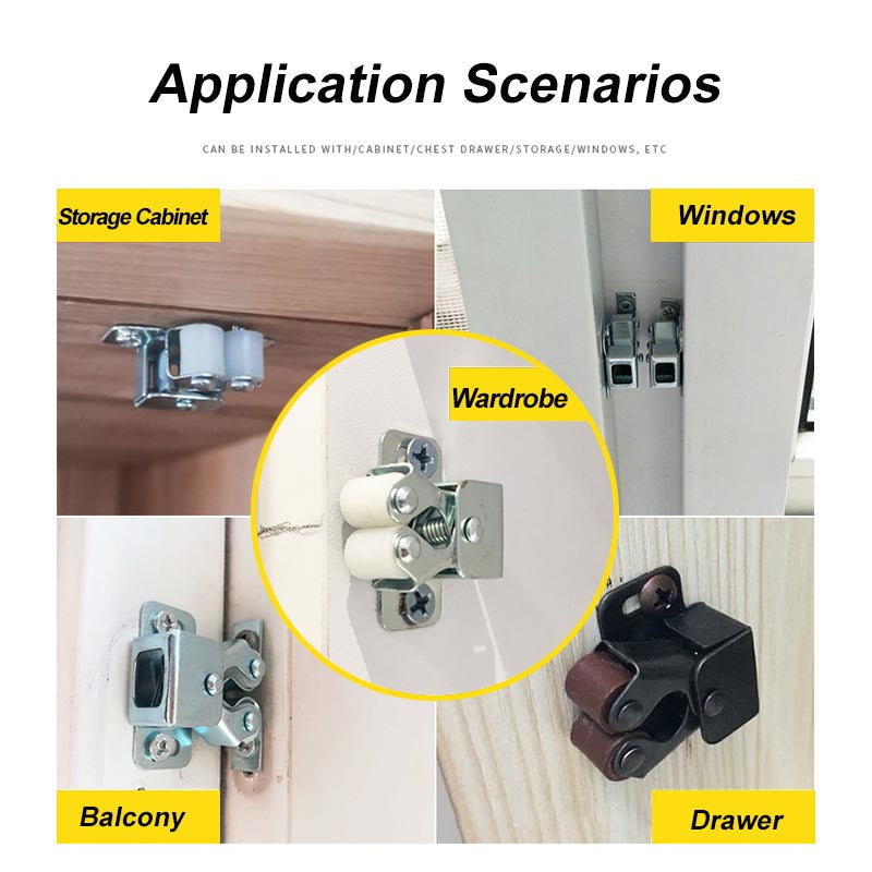 Stainless Steel Cabinet Door Catches - Heavy Duty Push-to-Open Magnetic Snaps, Easy Install & Rust-Proof