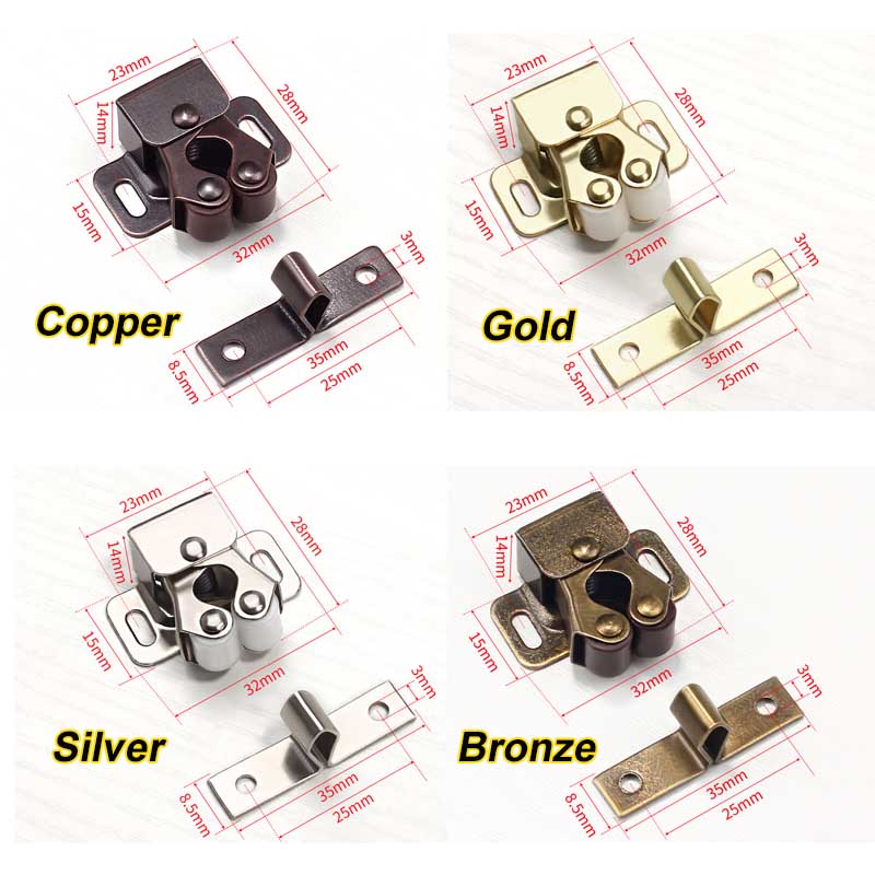 Stainless Steel Cabinet Door Catches - Heavy Duty Push-to-Open Magnetic Snaps, Easy Install & Rust-Proof
