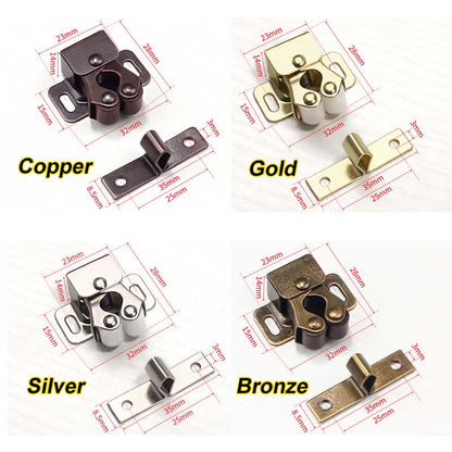 Stainless Steel Cabinet Door Catches - Heavy Duty Push-to-Open Magnetic Snaps, Easy Install & Rust-Proof