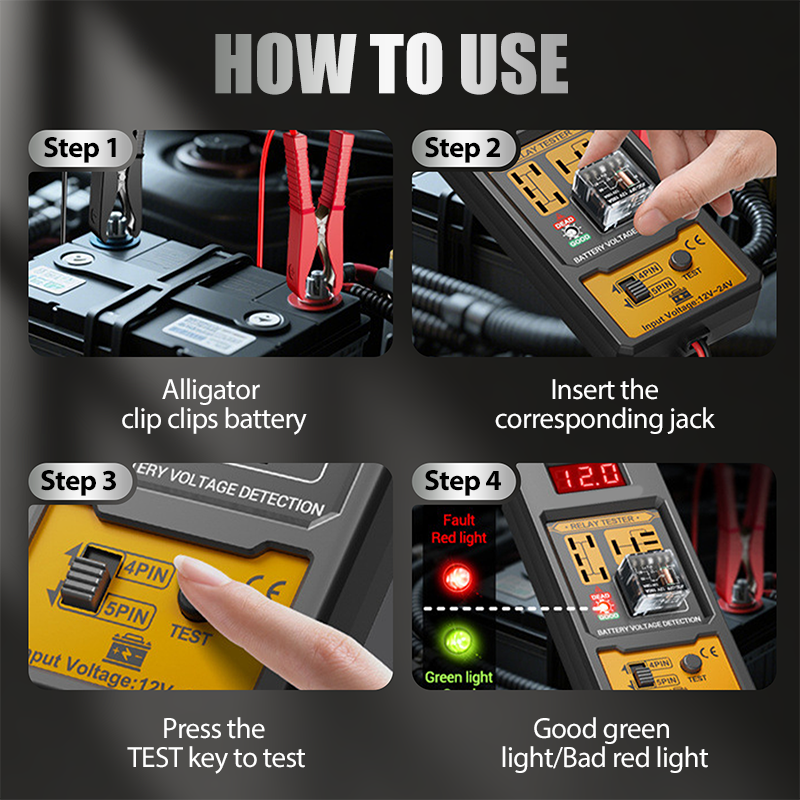 🔥Automotive Relay Voltage Tester with LED Indicator