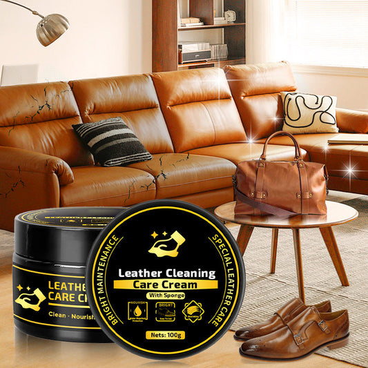 Leather Care & Cleaning Cream with Sponge
