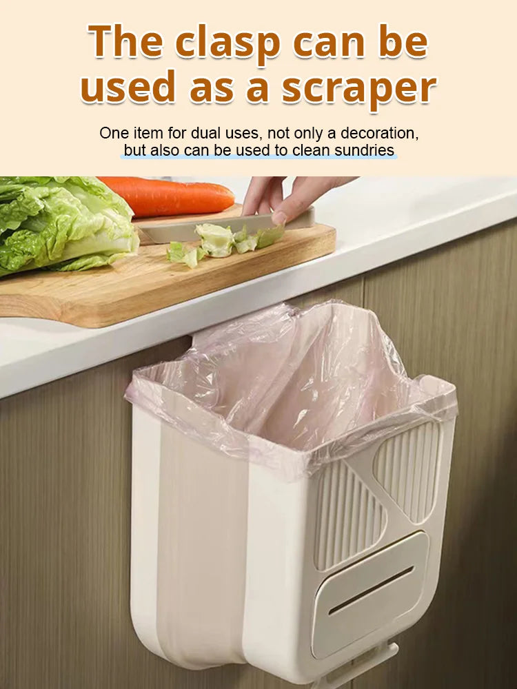 🗑️50% OFF NOW!🕒Foldable Hanging Trash Can – Space Saving, Leak Proof & Easy to Clean🧼
