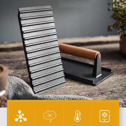 🎁Hot New Arrival 50% OFF💥Cast Iron Grill Press, Ridged Surface For Steak & Burgers🥩