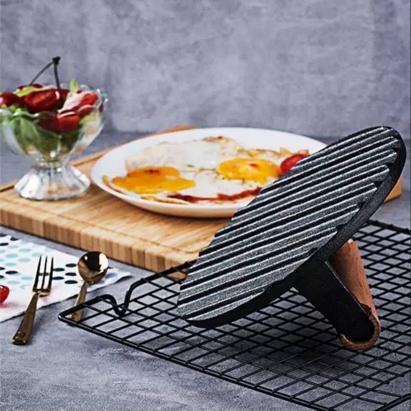 🎁Hot New Arrival 50% OFF💥Cast Iron Grill Press, Ridged Surface For Steak & Burgers🥩