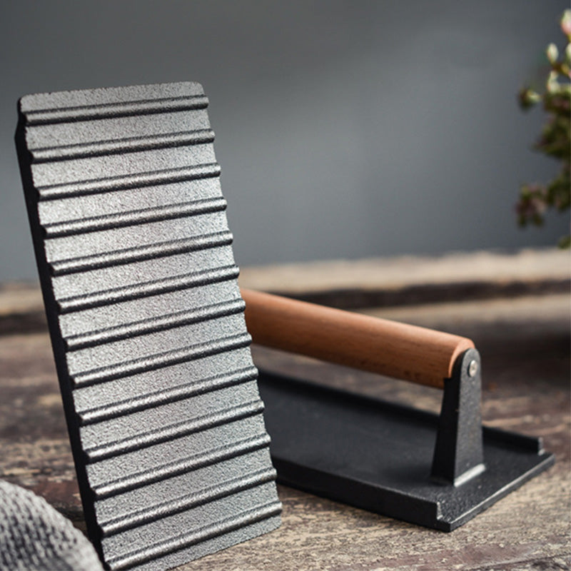 🎁Hot New Arrival 50% OFF💥Cast Iron Grill Press, Ridged Surface For Steak & Burgers🥩