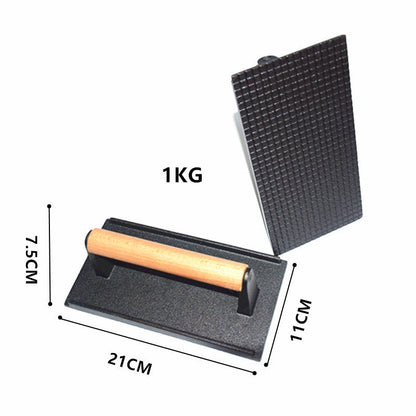 🎁Hot New Arrival 50% OFF💥Cast Iron Grill Press, Ridged Surface For Steak & Burgers🥩