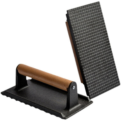 🎁Hot New Arrival 50% OFF💥Cast Iron Grill Press, Ridged Surface For Steak & Burgers🥩