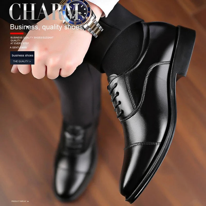 Men's Business Formal Leather Shoes - Gentleman Dress Shoes with Comfort Design & Non-Slip Sole