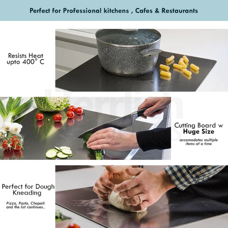 🔪 LIMITED TIME 50% OFF! ✨ Stainless Steel Countertop Chopping Board – Hygienic, Knife-Friendly & Easy-Clean Surface – 304 Food-Grade 🍽️