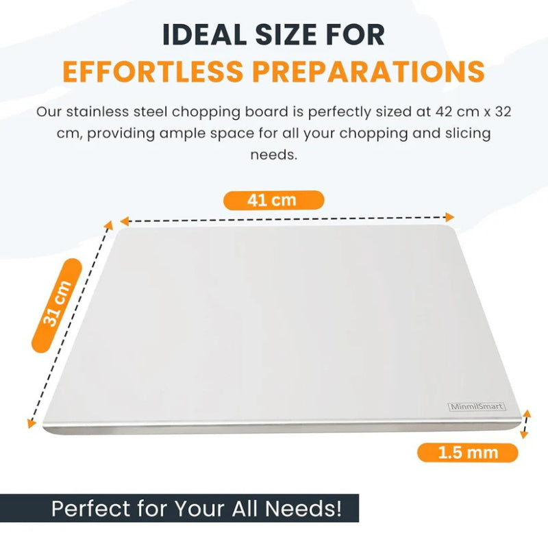 🔪 LIMITED TIME 50% OFF! ✨ Stainless Steel Countertop Chopping Board – Hygienic, Knife-Friendly & Easy-Clean Surface – 304 Food-Grade 🍽️