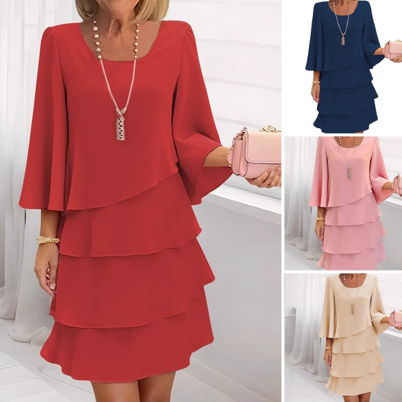 ✨Women's Tiered Ruffle Dress with Flared Sleeves