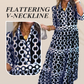 📢📢50%  OFF⏰Women’s Geometric Print V-Neck Maxi Dress