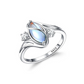 💍Geometric Oval Moonstone Ring with Zirconia Accents – Mystical, Sparkling & Timelessly Elegant! 🌙✨
