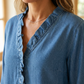 ⏰Women's Casual Ruffle V-Neck Shirt | Soft, Breathable & Flattering High-Low Hem✨