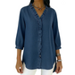 ⏰Women's Casual Ruffle V-Neck Shirt | Soft, Breathable & Flattering High-Low Hem✨
