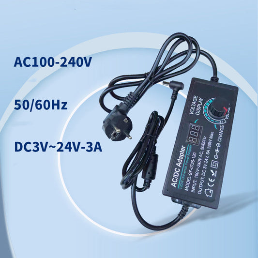 Adjustable 3V-24V 3A Universal AC/DC Power Adapter