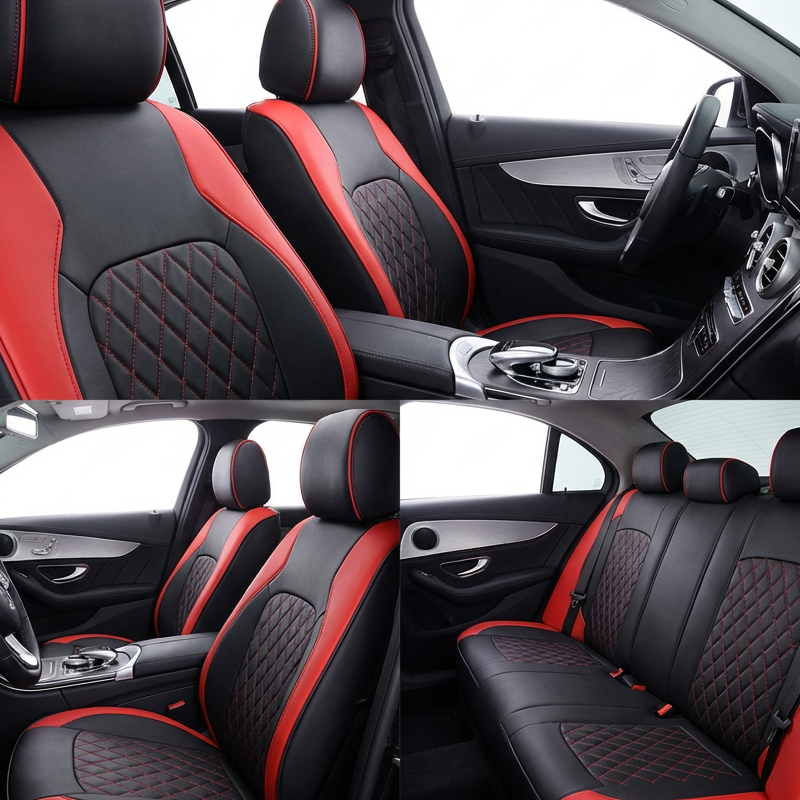 📢📢50% OFF⏰🚗9-Piece Universal Fit Leather Car Seat Cover Set