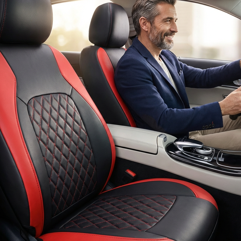 📢📢50% OFF⏰🚗9-Piece Universal Fit Leather Car Seat Cover Set