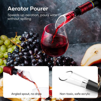 Electric Wine Opener Set - USB Rechargeable Corkscrew with 6 Accessories
