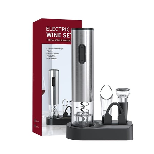 Electric Wine Opener Set - USB Rechargeable Corkscrew with 6 Accessories