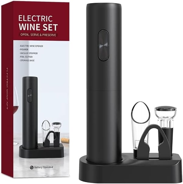 Electric Wine Opener Set - USB Rechargeable Corkscrew with 6 Accessories