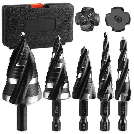 5-Piece HSS Step Drill Bit Set for Metal
