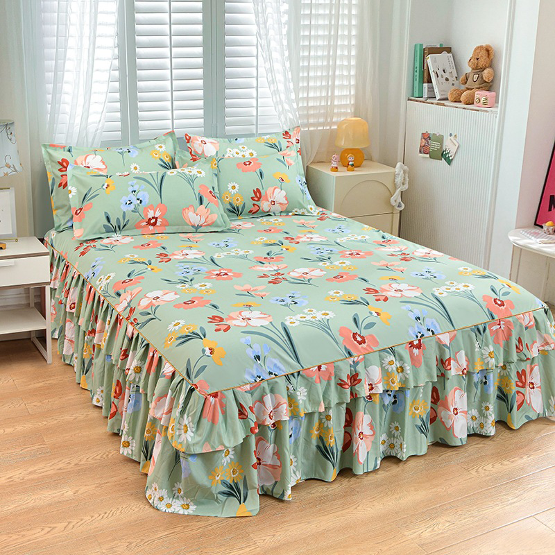 3-Piece Ruffled Bed Skirt Set